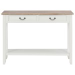 vidaXL Masă consolă, alb, 110 x 35 x 80 cm, lemn vidaXL Masă consolă, alb, 110 x 35 x 80 cm, lemn