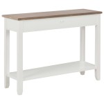vidaXL Masă consolă, alb, 110 x 35 x 80 cm, lemn vidaXL Masă consolă, alb, 110 x 35 x 80 cm, lemn