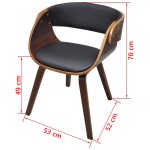 vidaXL Scaune de bucătărie, 6 buc., maro, piele ecologică