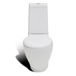 vidaXL Set de toaletă & bideu, alb, ceramică vidaXL Set de toaletă & bideu, alb, ceramică