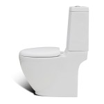 vidaXL Set de toaletă & bideu, alb, ceramică vidaXL Set de toaletă & bideu, alb, ceramică