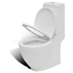 vidaXL Set de toaletă & bideu, alb, ceramică vidaXL Set de toaletă & bideu, alb, ceramică