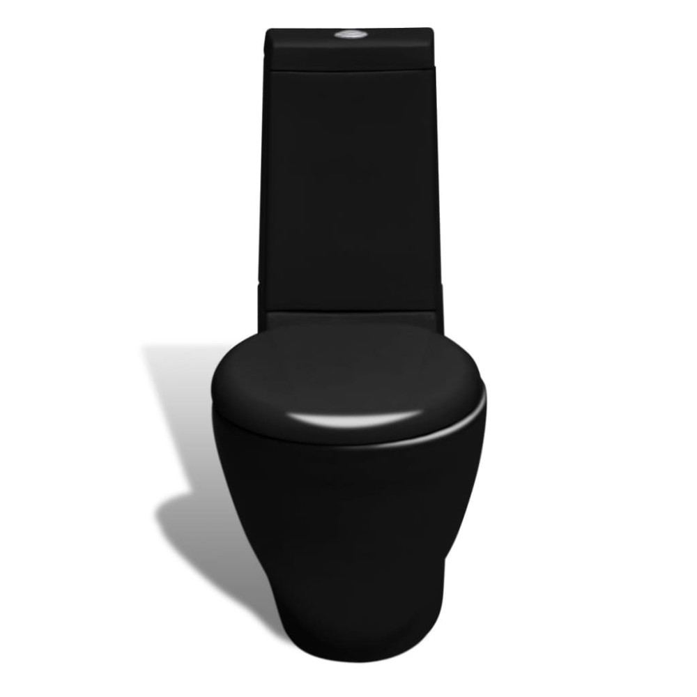 vidaXL Set de toaletă & bideu, negru, ceramică
