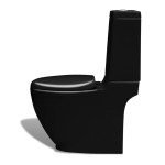 vidaXL Set de toaletă & bideu, negru, ceramică vidaXL Set de toaletă & bideu, negru, ceramică