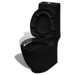 vidaXL Set de toaletă & bideu, negru, ceramică vidaXL Set de toaletă & bideu, negru, ceramică