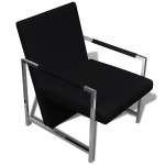 vidaXL Fotolii, 2 buc., cadru cromat, negru, piele ecologică vidaXL Fotolii, 2 buc., cadru cromat, negru, piele ecologică
