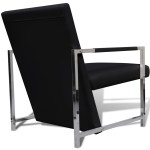 vidaXL Fotolii, 2 buc., cadru cromat, negru, piele ecologică vidaXL Fotolii, 2 buc., cadru cromat, negru, piele ecologică