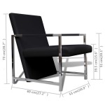 vidaXL Fotolii, 2 buc., cadru cromat, negru, piele ecologică vidaXL Fotolii, 2 buc., cadru cromat, negru, piele ecologică