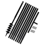 Burghiu de sol cu mâner 100 mm cu tub prelungitor 9 m, oțel Burghiu de sol cu mâner 100 mm cu tub prelungitor 9 m, oțel