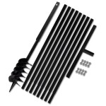 Burghiu de sol cu mâner 120 mm cu tub prelungitor 9 m, oțel Burghiu de sol cu mâner 120 mm cu tub prelungitor 9 m, oțel