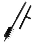 Burghiu de sol cu mâner 120 mm cu tub prelungitor 9 m, oțel Burghiu de sol cu mâner 120 mm cu tub prelungitor 9 m, oțel