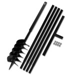 Burghiu de sol cu mâner 150 mm cu tub prelungitor 5 m, oțel Burghiu de sol cu mâner 150 mm cu tub prelungitor 5 m, oțel