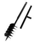 Burghiu de sol cu mâner 150 mm cu tub prelungitor 5 m, oțel Burghiu de sol cu mâner 150 mm cu tub prelungitor 5 m, oțel