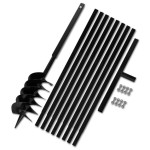 Burghiu de sol cu mâner 150 mm cu tub prelungitor 9 m, oțel Burghiu de sol cu mâner 150 mm cu tub prelungitor 9 m, oțel