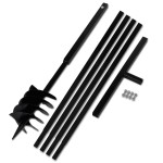Burghiu de sol cu mâner 180 mm cu tub prelungitor 5 m, oțel Burghiu de sol cu mâner 180 mm cu tub prelungitor 5 m, oțel