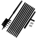 Burghiu de sol cu mâner 180 mm cu tub prelungitor 9 m, oțel Burghiu de sol cu mâner 180 mm cu tub prelungitor 9 m, oțel