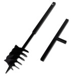 Burghiu de sol cu mâner 180 mm cu tub prelungitor 9 m, oțel Burghiu de sol cu mâner 180 mm cu tub prelungitor 9 m, oțel