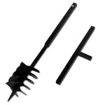 Burghiu de sol cu mâner 180 mm cu tub prelungitor 13 m, oțel Burghiu de sol cu mâner 180 mm cu tub prelungitor 13 m, oțel