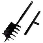 Burghiu de sol cu mâner 200 mm cu tub prelungitor 5 m, oțel Burghiu de sol cu mâner 200 mm cu tub prelungitor 5 m, oțel