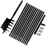 Burghiu de sol cu mâner 200 mm cu tub prelungitor 13 m, oțel Burghiu de sol cu mâner 200 mm cu tub prelungitor 13 m, oțel
