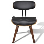 vidaXL Scaune de bucătărie, 4 buc, crem, lemn curbat & piele ecologică