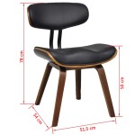 vidaXL Scaune de bucătărie, 4 buc, crem, lemn curbat & piele ecologică