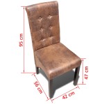 vidaXL Scaune de bucătărie, 6 buc., maro, piele ecologică vidaXL Scaune de bucătărie, 6 buc., maro, piele ecologică
