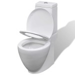 Set de toaletă și bideu, ceramică albă Set de toaletă și bideu, ceramică albă