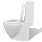 Set de toaletă și bideu, ceramică albă Set de toaletă și bideu, ceramică albă