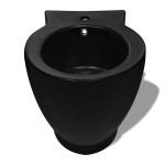 Set Toaletă și Bideu Ceramică Negru Set Toaletă și Bideu Ceramică Negru