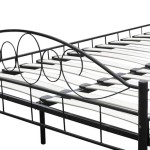 vidaXL Pat cu saltea, negru, 180 x 200 cm, metal