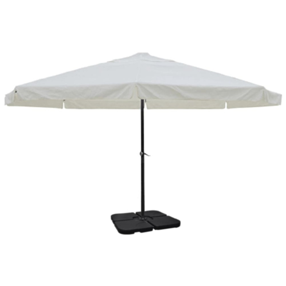 vidaXL Umbrelă de soare de grădină din aluminiu cu bază portabilă, alb