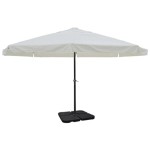 vidaXL Umbrelă de soare de grădină din aluminiu cu bază portabilă, alb