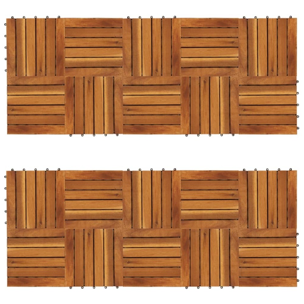 vidaXL Set dale cu model vertical 30x30 cm, 20 buc., acacia