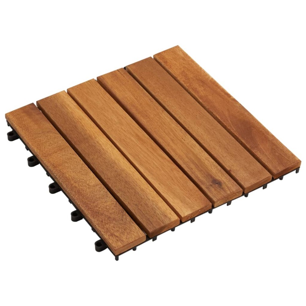 Set dale din lemn de salcâm cu model vertical 30 x 30 cm, 30 buc.