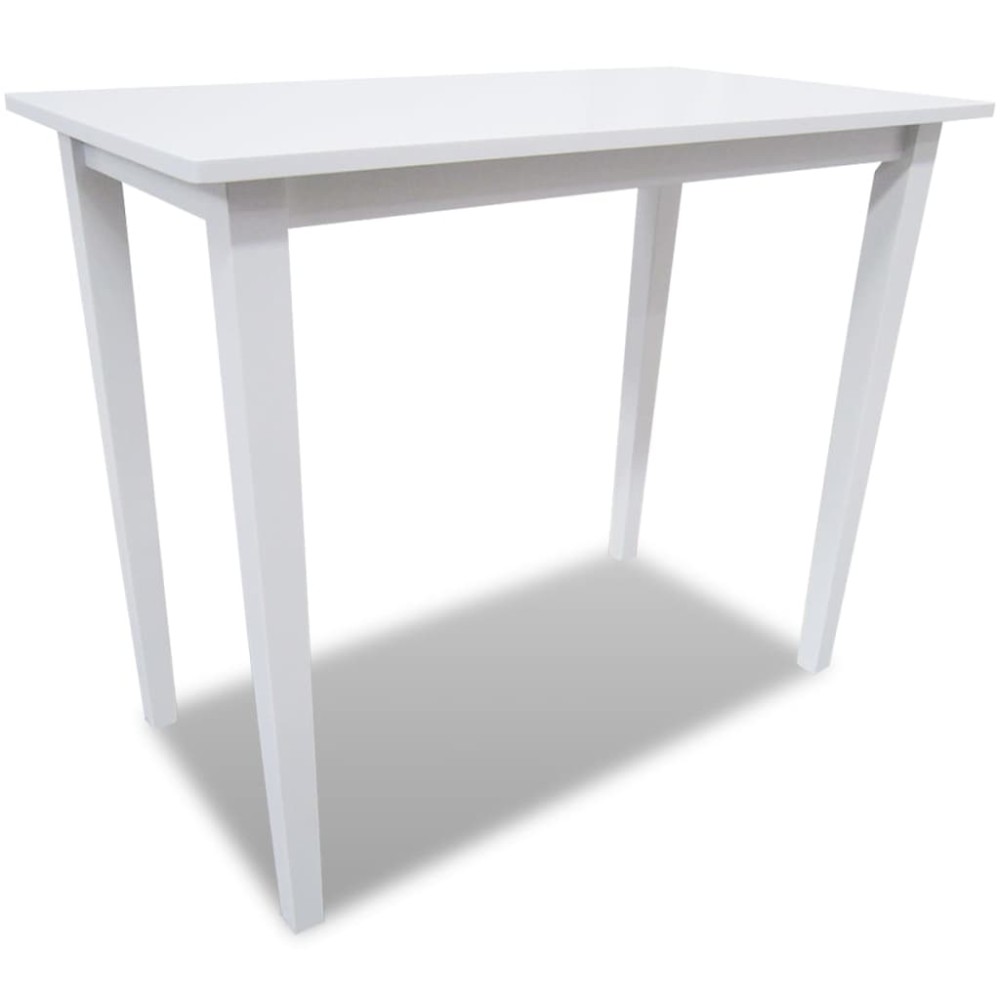 vidaXL Set mobilier de bar din lemn, masă și 4 scaune, alb