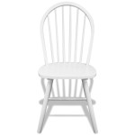 vidaXL Scaune de bucătărie, 6 buc., alb, lemn masiv de hevea