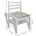 vidaXL Scaune de bucătărie, 6 buc., alb, lemn masiv & catifea vidaXL Scaune de bucătărie, 6 buc., alb, lemn masiv & catifea