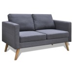 vidaXL Set canapele cu 2 locuri și 3 locuri, textil, gri închis vidaXL Set canapele cu 2 locuri și 3 locuri, textil, gri închis