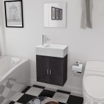 vidaXL Set mobilier baie format din 3 piese cu chiuvetă inclusă, Negru vidaXL Set mobilier baie format din 3 piese cu chiuvetă inclusă, Negru