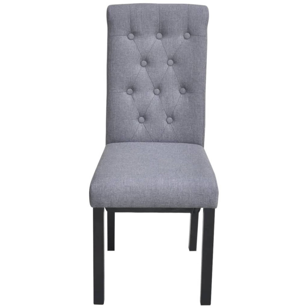 vidaXL Scaune de bucătărie pivotante, 4 buc., gri deschis, textil