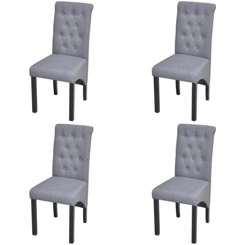 vidaXL Scaune de bucătărie pivotante, 4 buc., gri deschis, textil