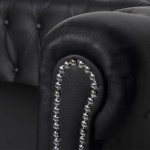 vidaXL Canapea Chesterfield cu 2 și 3 locuri, piele artificială, negru vidaXL Canapea Chesterfield cu 2 și 3 locuri, piele artificială, negru