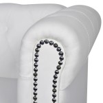 vidaXL Canapea Chesterfield cu 2 și 3 locuri, piele ecologică, alb