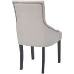 vidaXL Scaune de sufragerie, 6 buc., gri crem, material textil vidaXL Scaune de sufragerie, 6 buc., gri crem, material textil