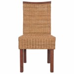 vidaXL Scaune de bucătărie, 4 buc., maro, ratan natural