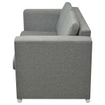 vidaXL Set canapele, 2 piese, gri deschis, material textil