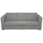 vidaXL Set canapele, 2 piese, gri deschis, material textil