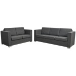 vidaXL Set canapele, 2 piese, gri închis, material textil