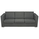vidaXL Set canapele, 2 piese, gri închis, material textil